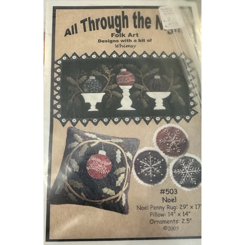 WHOLE KIT W/ FABRIC! All Through the Night Folk Art #503 Noel